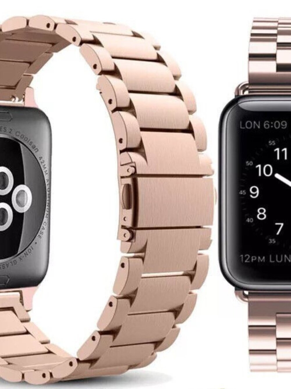 Los Angeles Boutique Stainless Steel Replacement Strap Apple Watch Rose Gold NEW